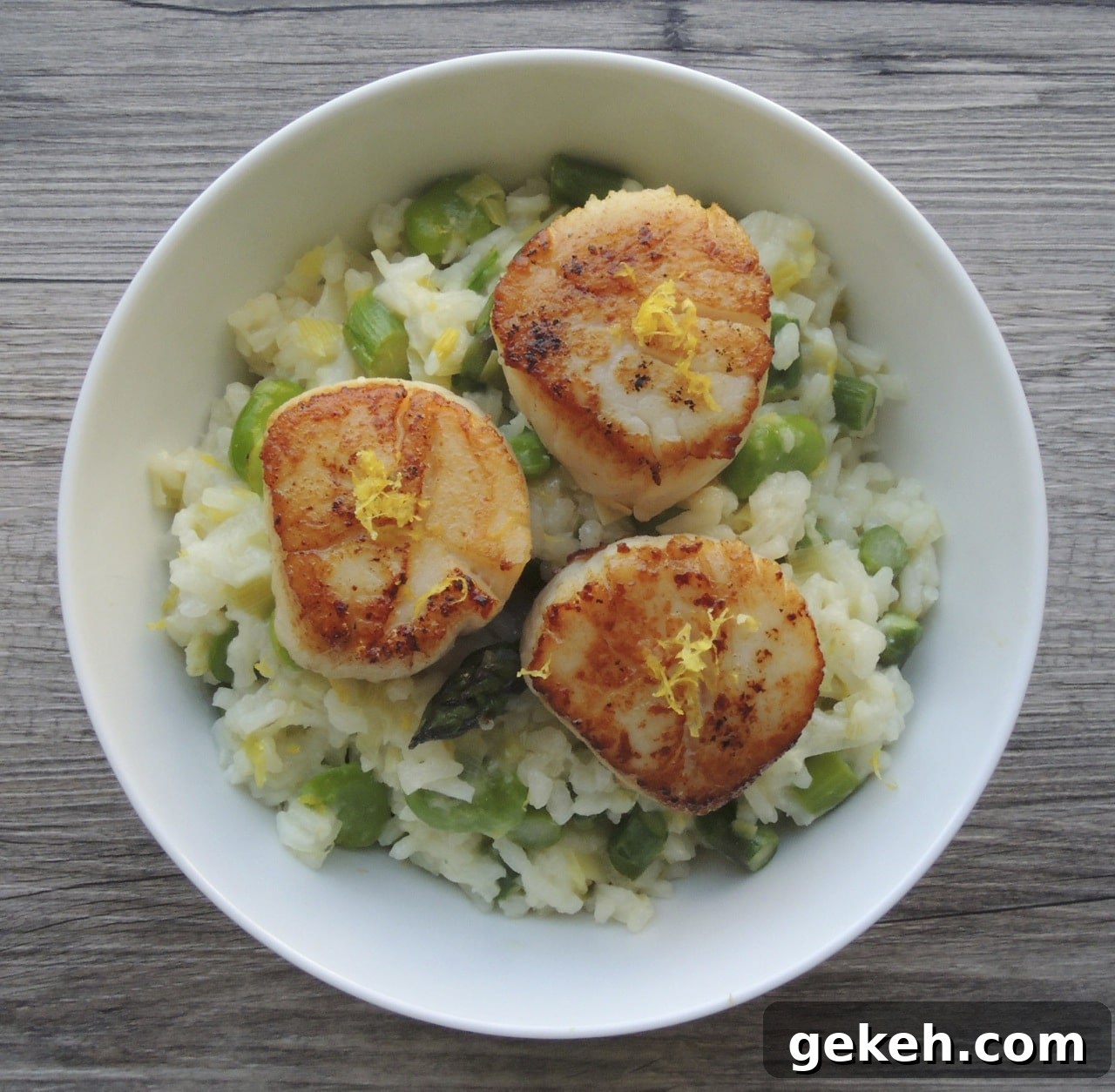 best-spring-recipes-spring-vegetable-risotto-with-seared-scallops