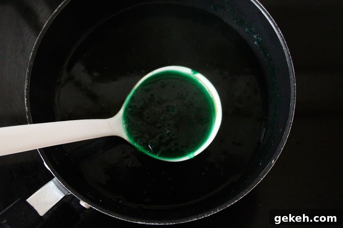 cooking gulaman in a pot