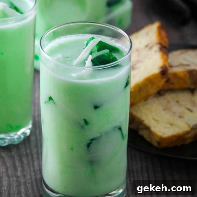 Buko Pandan Drink in a glass