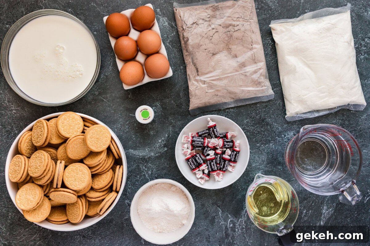 Ingredients for Kitty Litter Cake