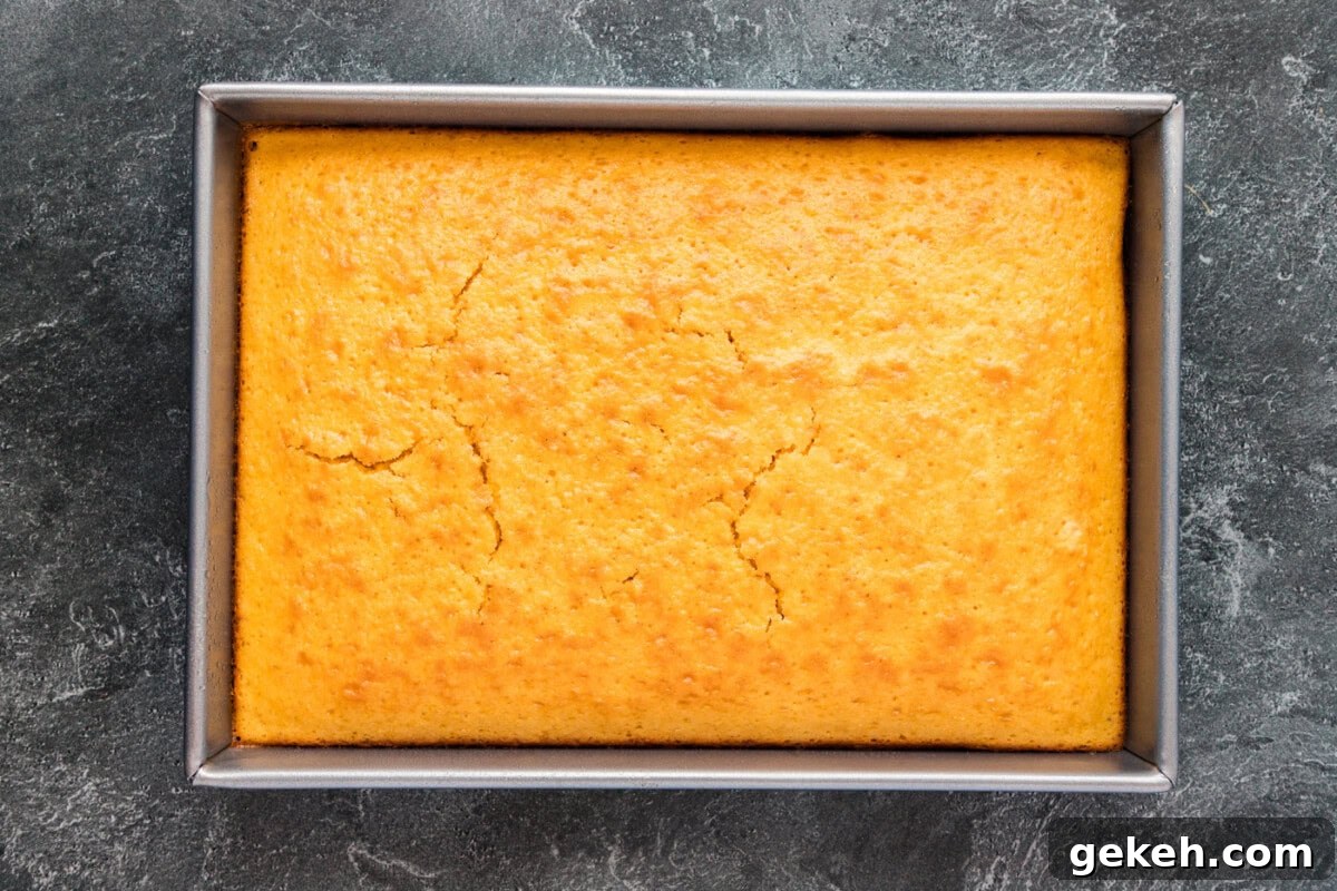 baked yellow cake in a dish