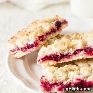 Luscious, buttery cranberry sauce crumble bars