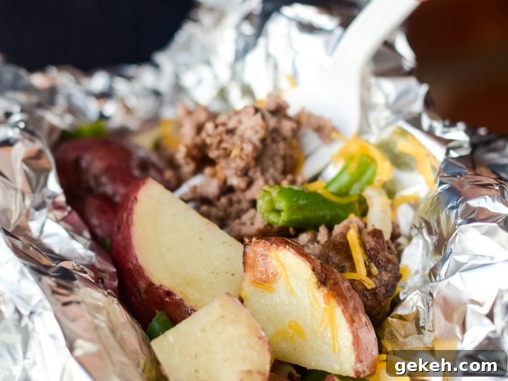Image for Air Fryer Hobo Dinner Foil Packets (Beef and Potatoes)