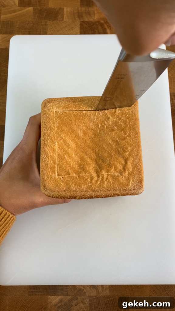 Shibuya Honey Toast Recipe — Day 26 of the Bread Challenge 5 Cutting the loaf