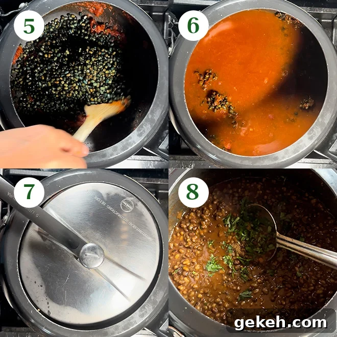 step by step picture collage of making maa ki dal