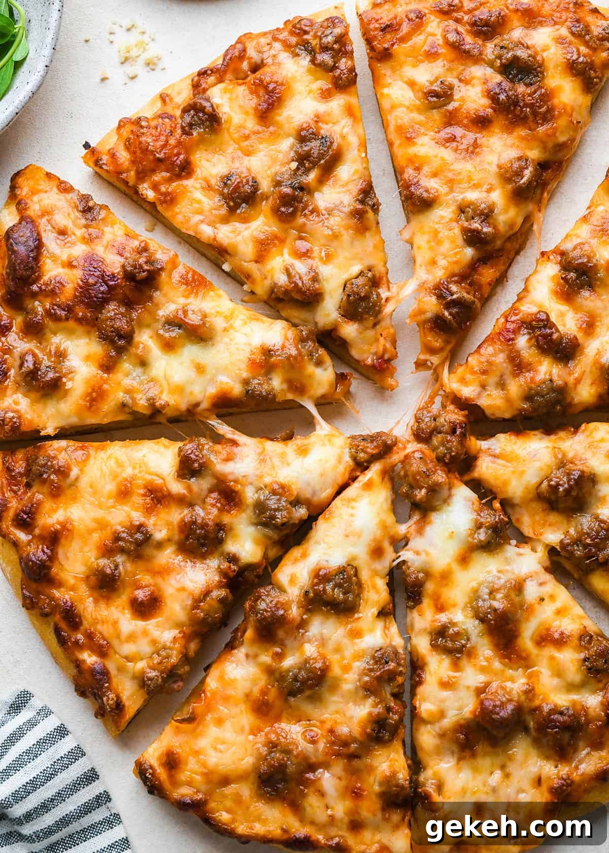Classic Sausage Pizza Recipe: Crispy Crust & Savory Toppings 5 8 slices of Sausage Pizza