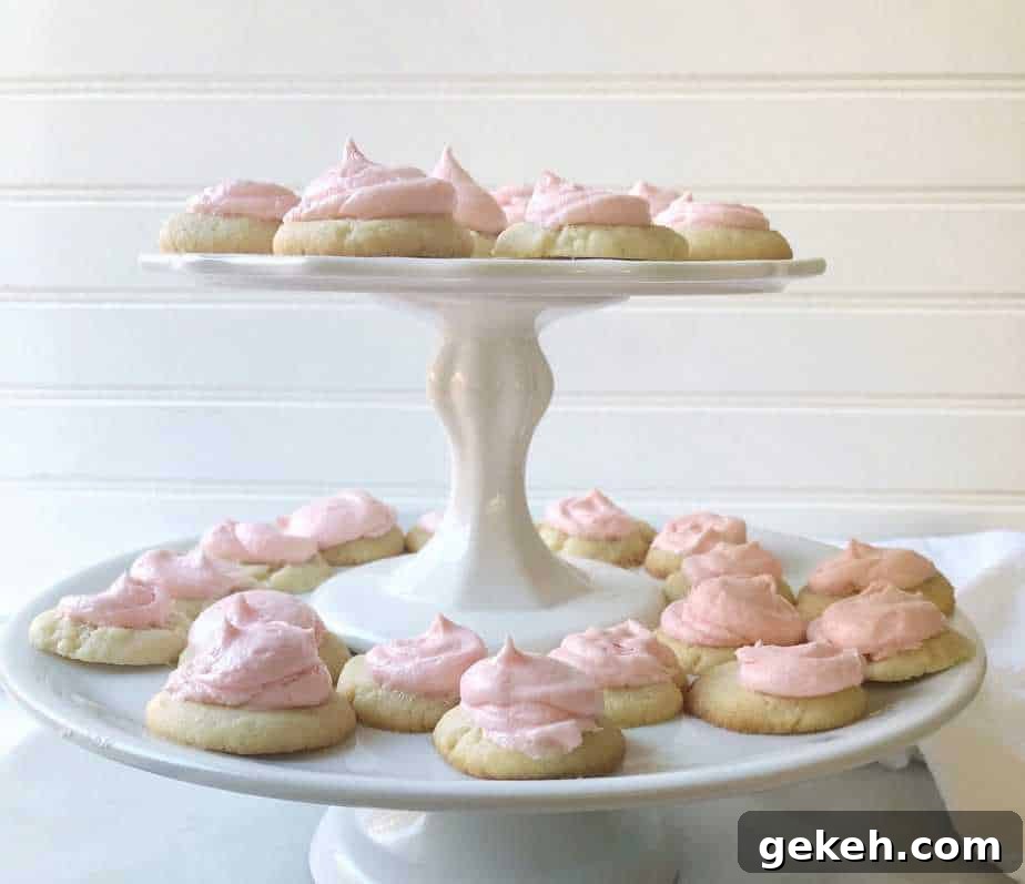 Pressed Almond Sugar Cookies — Crisp, Buttery Almond Slices 5 tiered platters of pressed almond sugar cookies