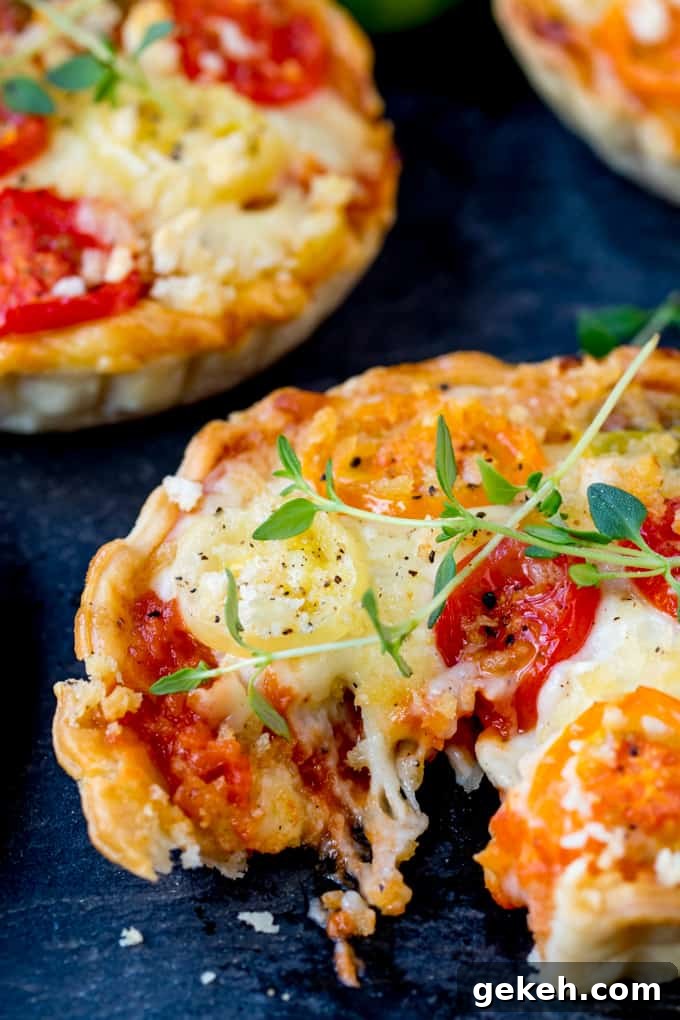 Savory Cheese and Tomato Tarts — Crispy Rustic Tart Recipe 3 Cheese and Tomato Tarts with a rich tomato ragu and creamy béchamel sauce encased in shortcrust pastry. The best vegetarian lunch!