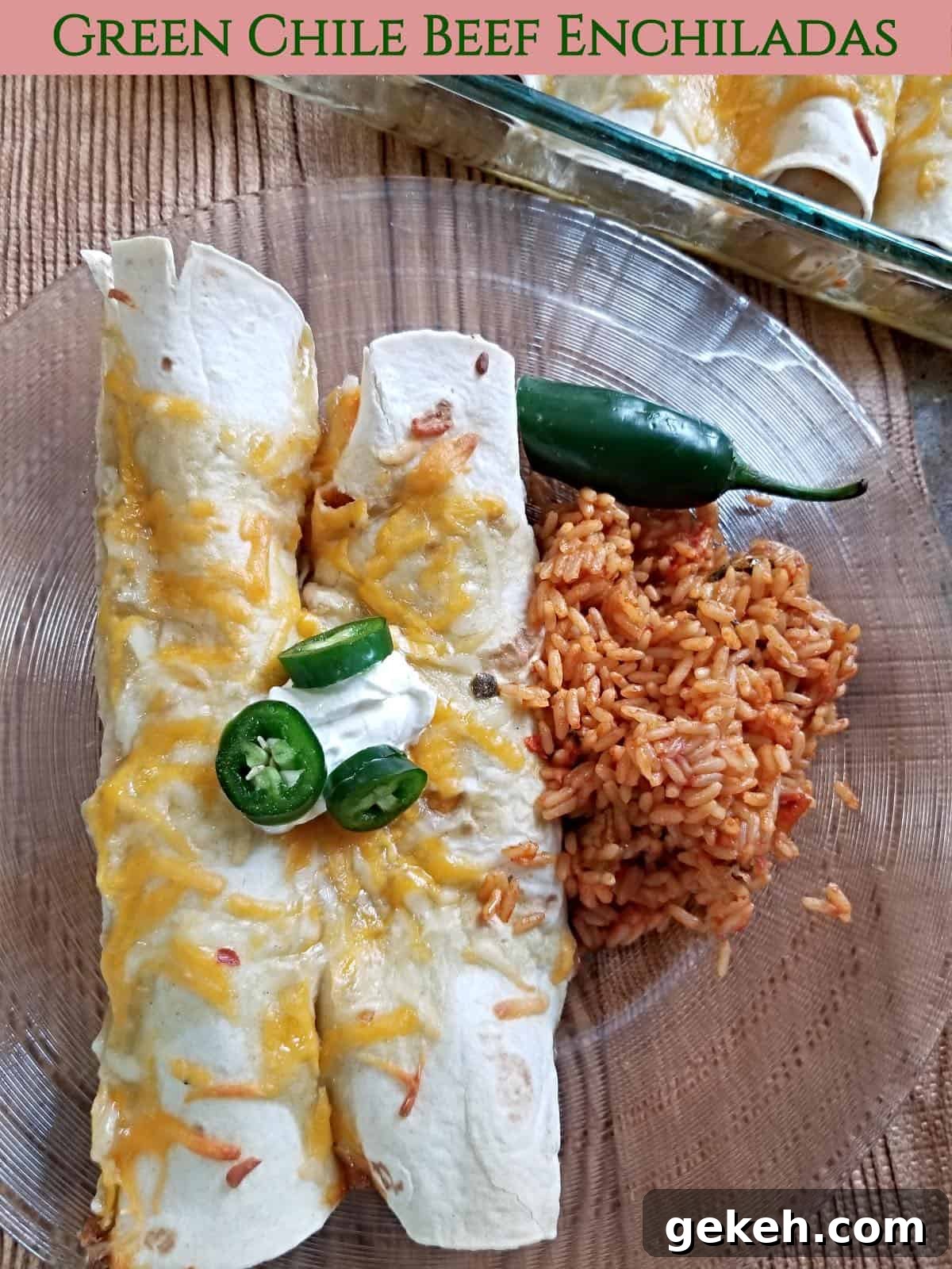 green chile beef enchiladas with rice 