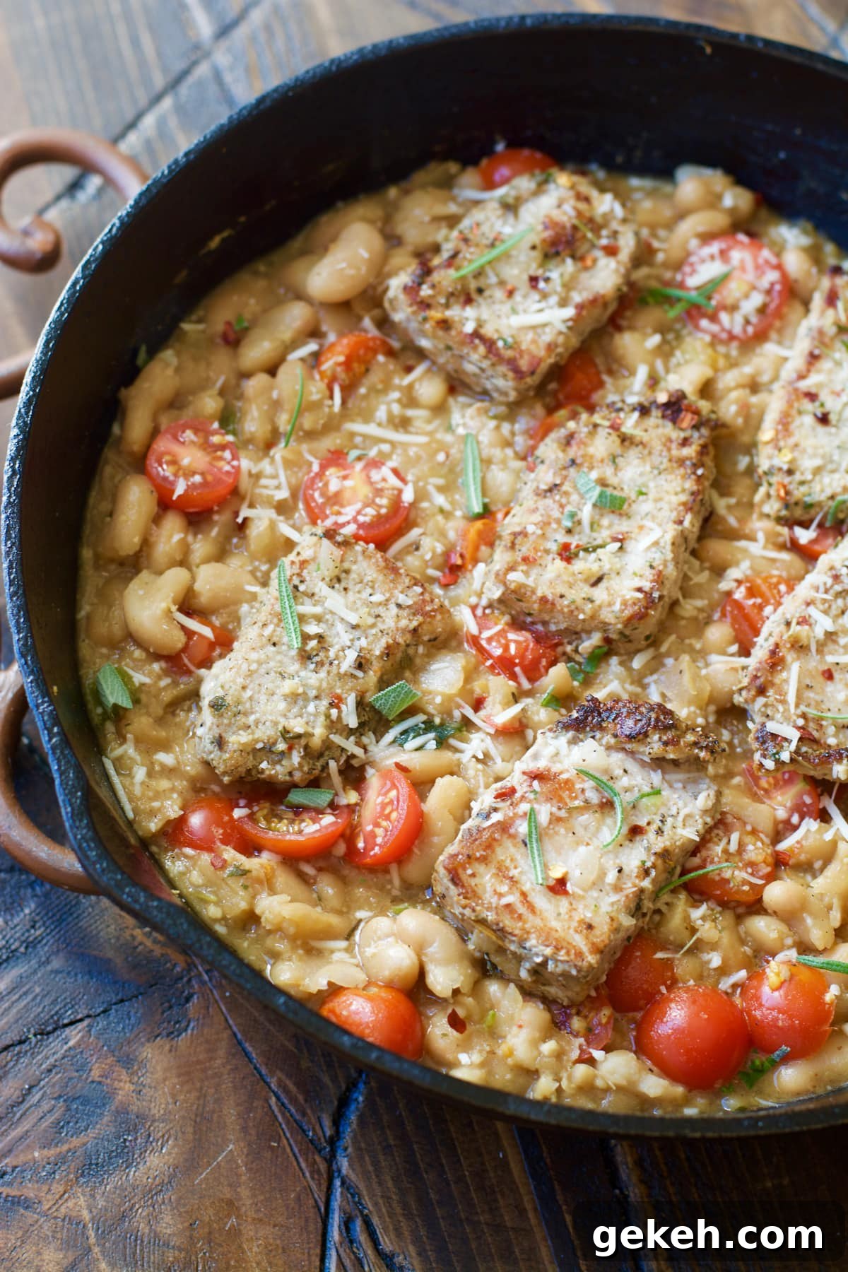 Garlic-Herb Pork Medallions with Tuscan White Beans Recipe 2 Make these easy one pan Garlic Herb Pork Medallions with Tuscan White Beans for a hearty comforting dish ready in under 30 minutes!