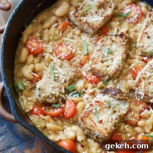 Garlic-Herb Pork Medallions with Tuscan White Beans Recipe 8 Make these easy one pan Garlic Herb Pork Medallions with Tuscan White Beans for a hearty comforting dish ready in under 30 minutes!