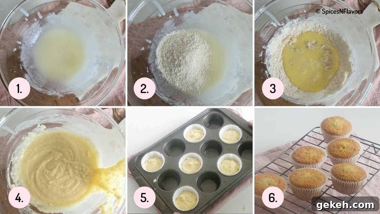 collage of images showing how to prepare cupcakes without eggs