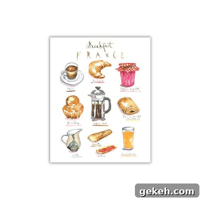 French Food Prints French Breakfast