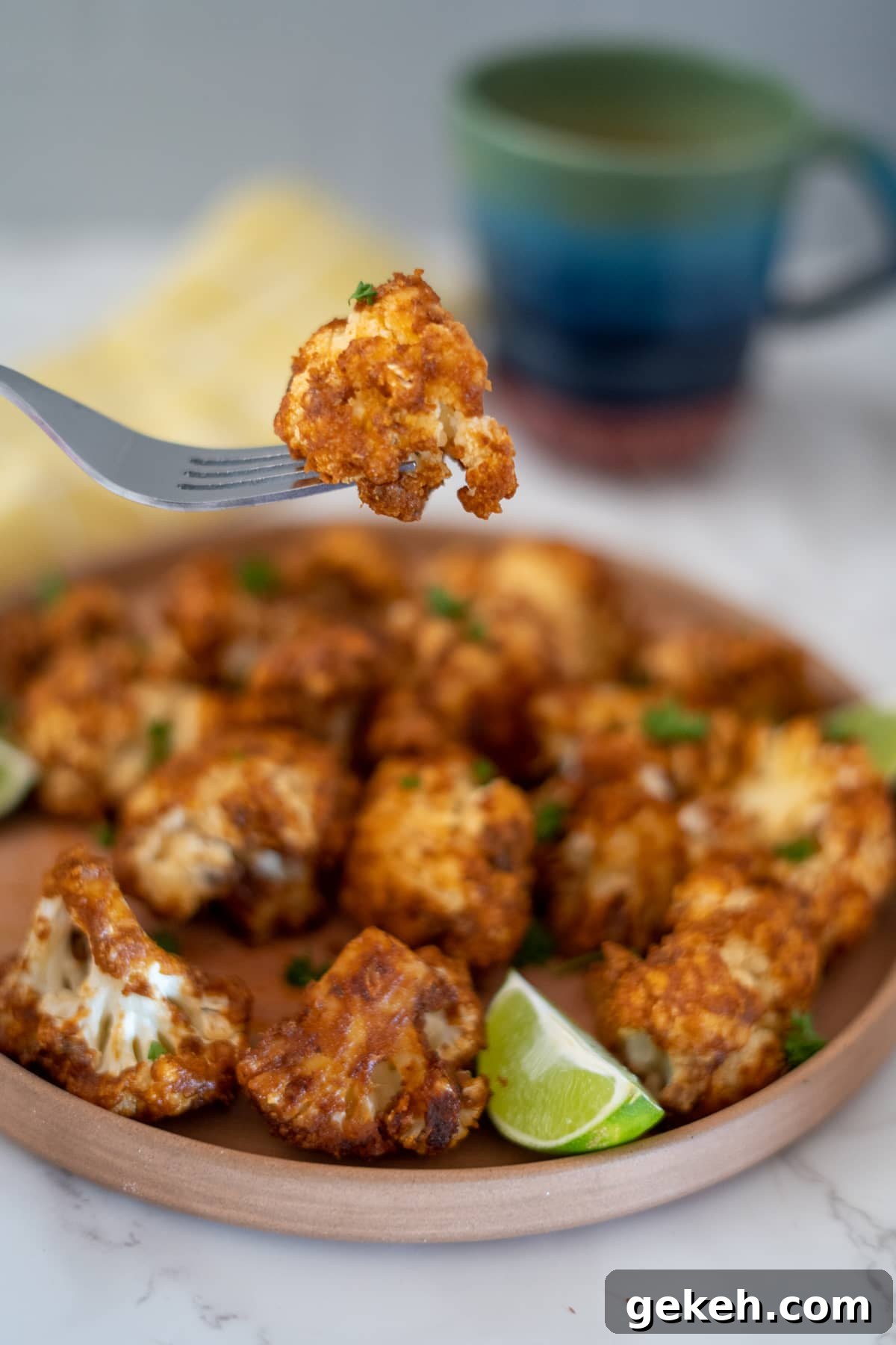 Spicy Keto Peanut Cauliflower Bites Recipe 2 spicy cauliflower bites
