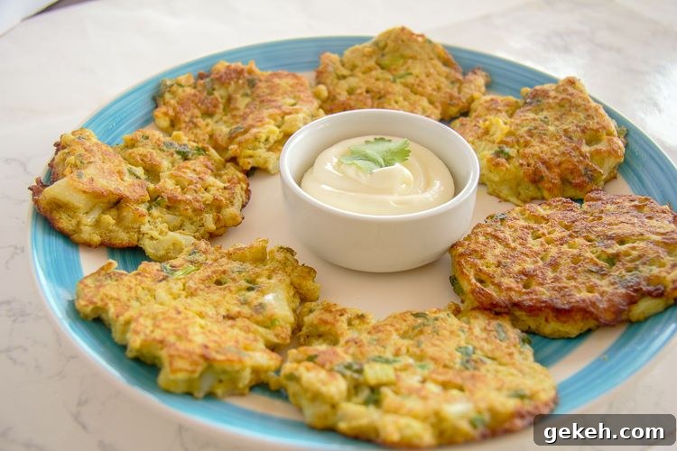 Spicy Keto Peanut Cauliflower Bites Recipe 11 cauliflower fritters