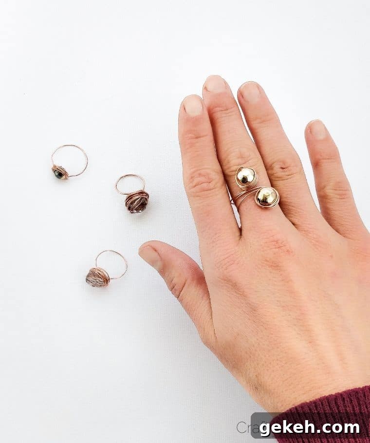 27 DIY Rings You'll Actually Want to Wear Every Day 11 Duo-Bead Wire Rings