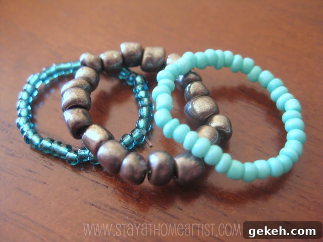 27 DIY Rings You'll Actually Want to Wear Every Day 14 Stretchy Stackable Bead Rings