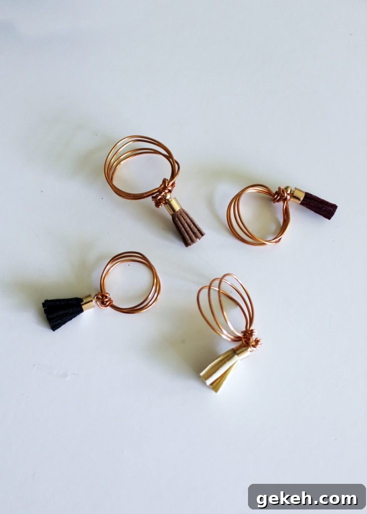 27 DIY Rings You'll Actually Want to Wear Every Day 3 DIY Wire Ring with Leather Tassels
