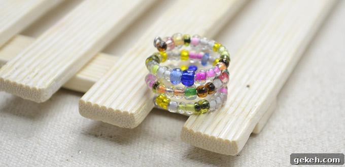 27 DIY Rings You'll Actually Want to Wear Every Day 23 Multi-Strand Bead Ring