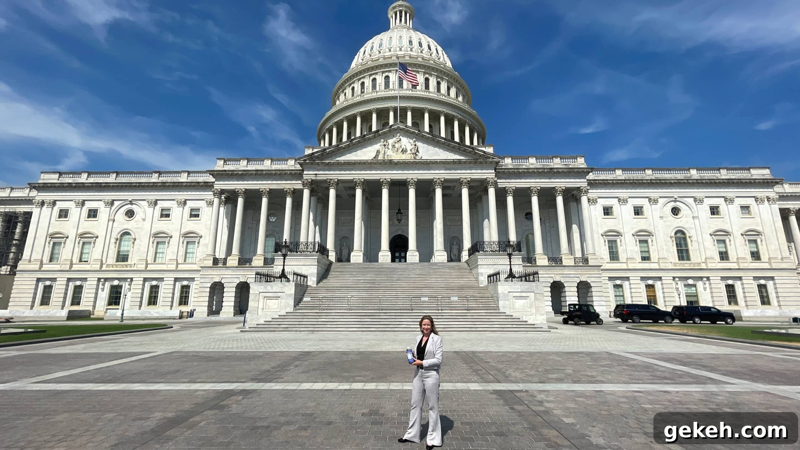 5 Key Lessons from My Advocacy Days in Washington, D.C. 7 Lisa Bronner standing in the foreground of the picture with the large capitol building behind her.