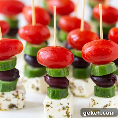 Greek Salad Skewers on a Stick