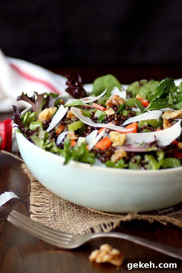 Black Lentil Salad in a bowl