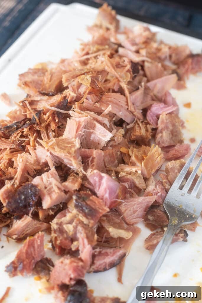 shredded ham for soup