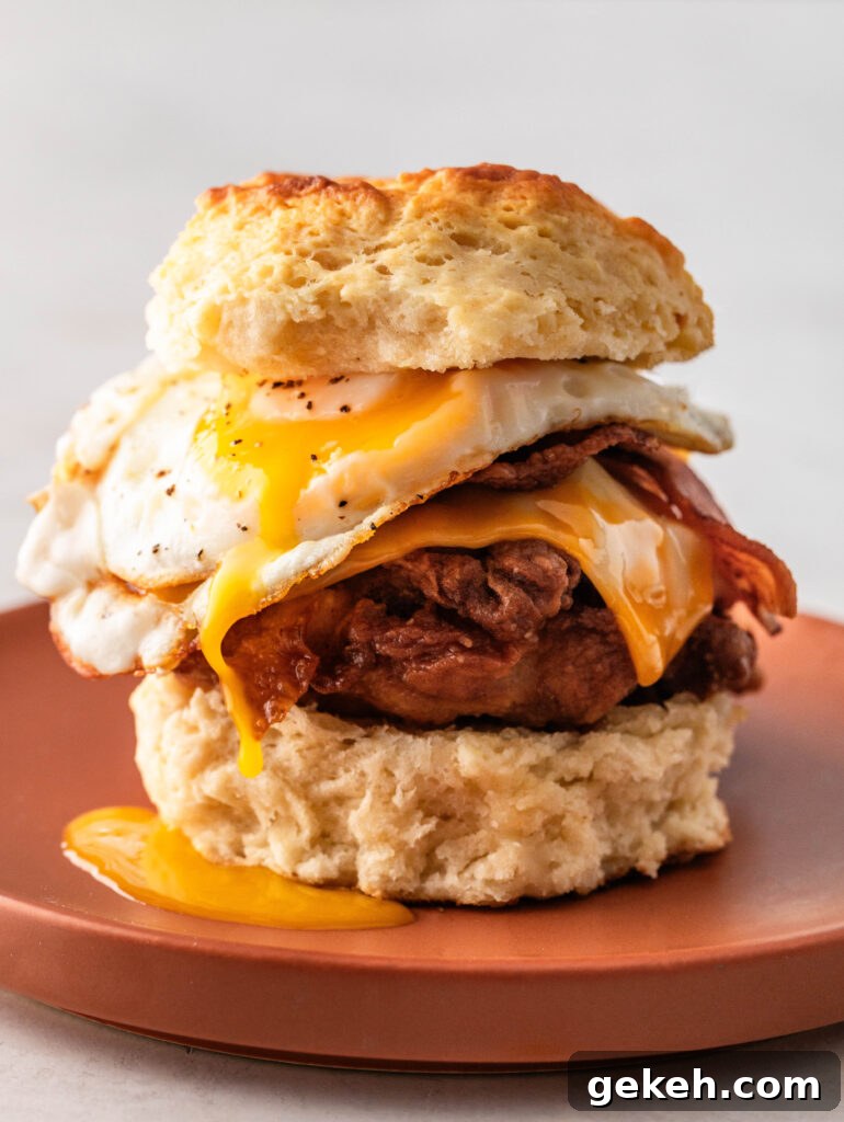 chicken and biscuit breakfast sandwich