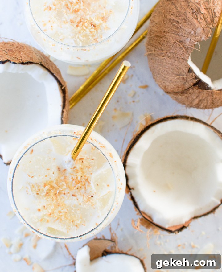 Batida de coco - Brazilian Coconut Cocktail, a classic tropical drink