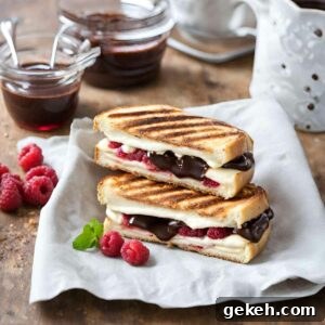 Brie and Raspberry Panini with Hazelnut Spread