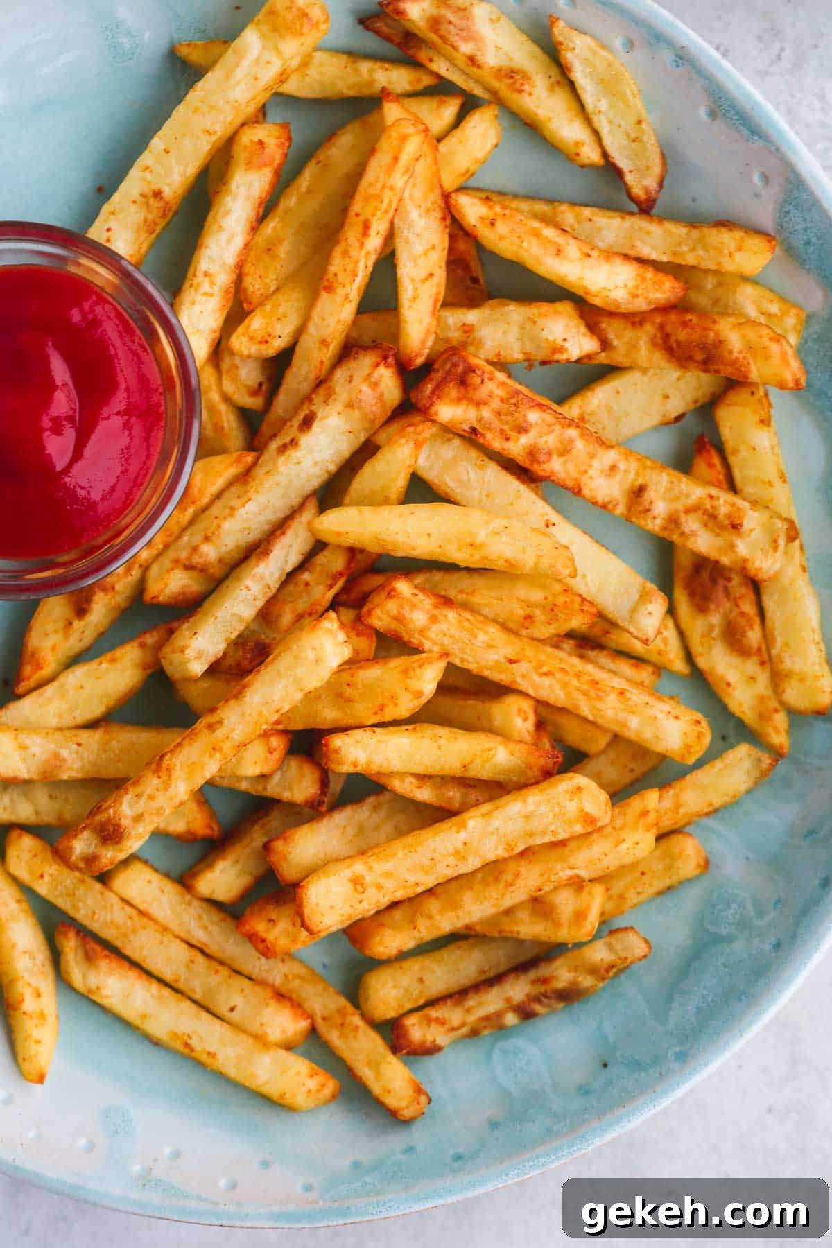 Air Fryer French Fries served with ketchup 