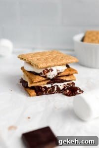 Air Fryer S'mores Recipe: Quick, Crispy S'mores in Minutes 7 side view of air fryer s'mores recipe with jumbo marshmallows